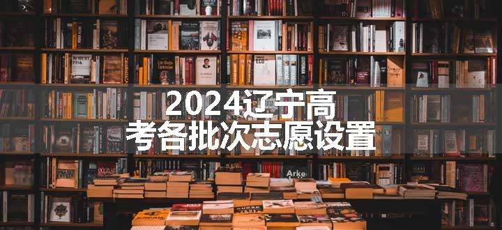 2024辽宁高考各批次志愿设置