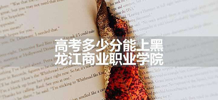 高考多少分能上黑龙江商业职业学院