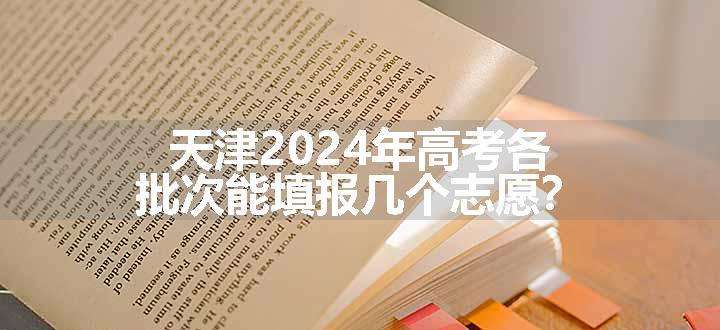 天津2024年高考各批次能填报几个志愿？