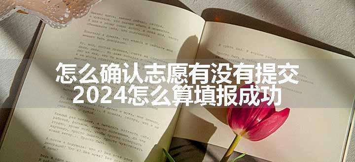 怎么确认志愿有没有提交 2024怎么算填报成功