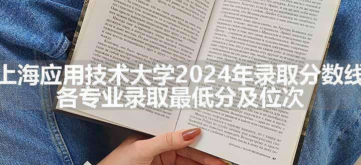 上海应用技术大学2024年录取分数线 各专业录取最低分及位次