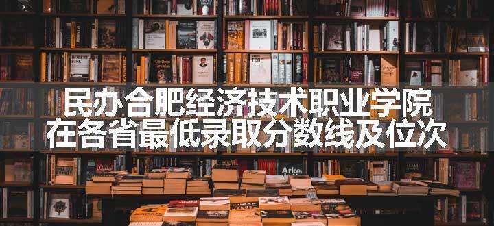 民办合肥经济技术职业学院在各省最低录取分数线及位次