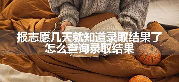 报志愿几天就知道录取结果了 怎么查询录取结果