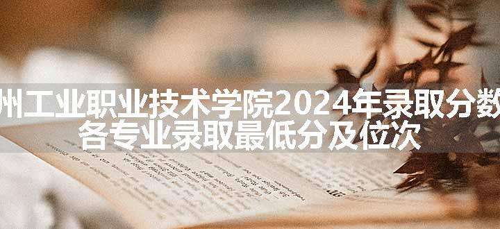 扬州工业职业技术学院2024年录取分数线 各专业录取最低分及位次