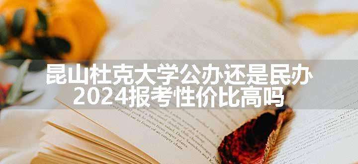 昆山杜克大学公办还是民办 2024报考性价比高吗