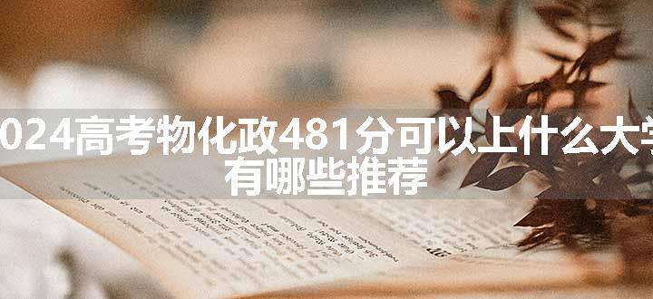 2024高考物化政481分可以上什么大学 有哪些推荐