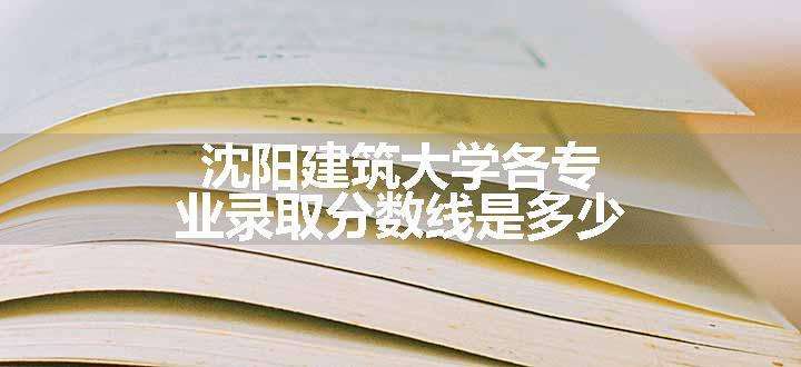 沈阳建筑大学各专业录取分数线是多少