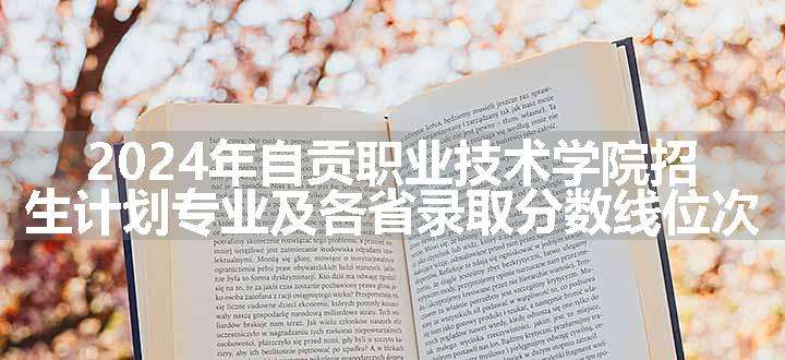 2024年自贡职业技术学院招生计划专业及各省录取分数线位次