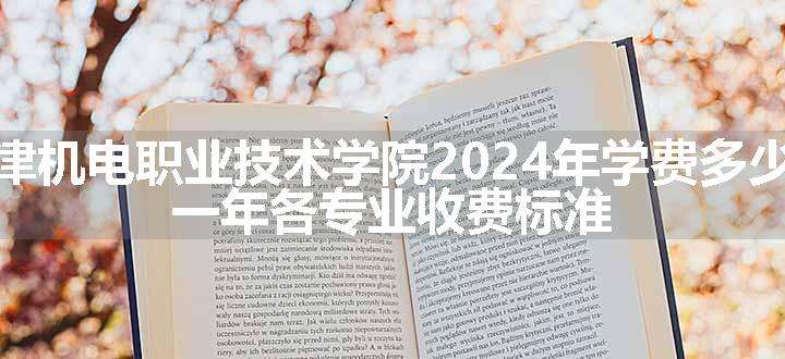 天津机电职业技术学院2024年学费多少钱 一年各专业收费标准