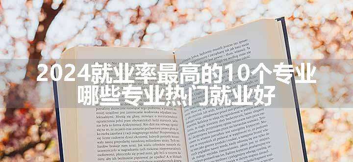 2024就业率最高的10个专业 哪些专业热门就业好