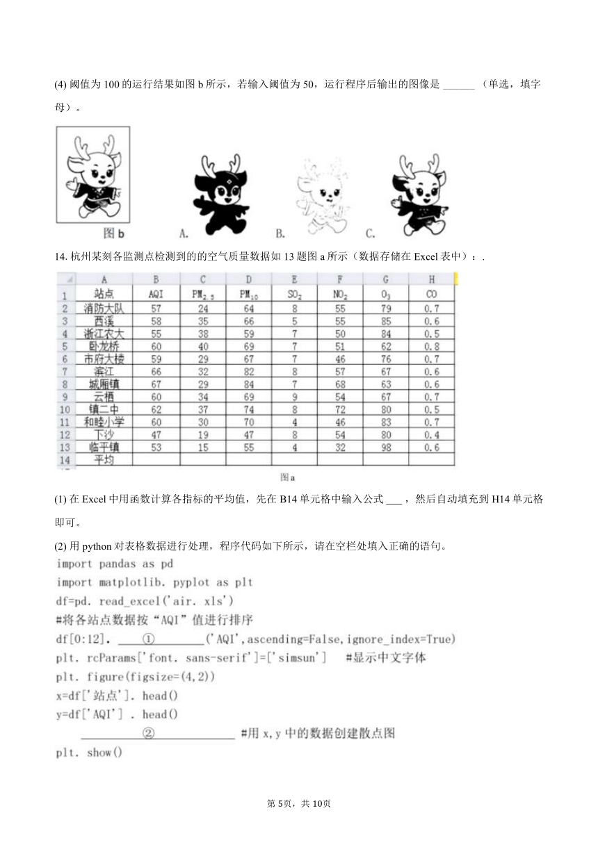 2023-2024学年浙江省湖州市长兴县华盛达实验学校高一（下）返校信息技术试卷（含答案）