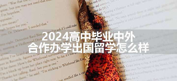 2024高中毕业中外合作办学出国留学怎么样