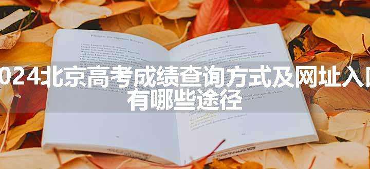 2024北京高考成绩查询方式及网址入口 有哪些途径