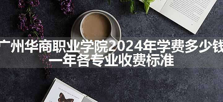 广州华商职业学院2024年学费多少钱 一年各专业收费标准