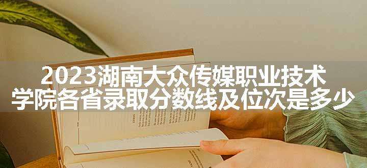 2023湖南大众传媒职业技术学院各省录取分数线及位次是多少