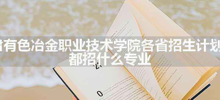 2024年甘肃有色冶金职业技术学院各省招生计划及招生人数 都招什么专业