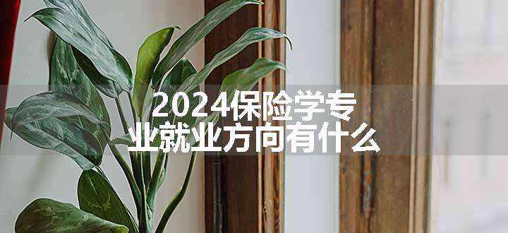 2024保险学专业就业方向有什么