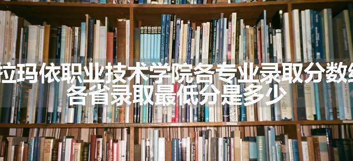 2024克拉玛依职业技术学院各专业录取分数线及位次 各省录取最低分是多少