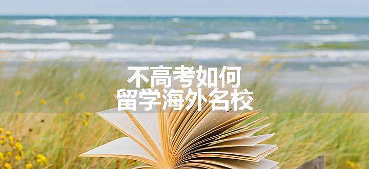 不高考如何留学海外名校