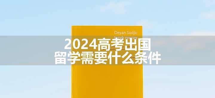 2024高考出国留学需要什么条件