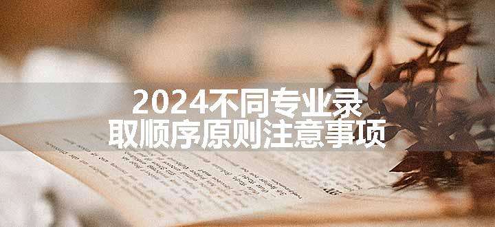 2024不同专业录取顺序原则注意事项