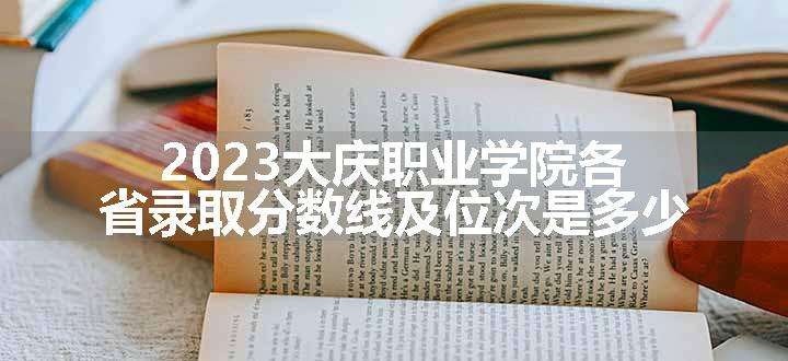 2023大庆职业学院各省录取分数线及位次是多少