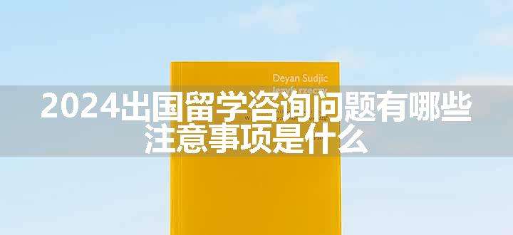 2024出国留学咨询问题有哪些 注意事项是什么