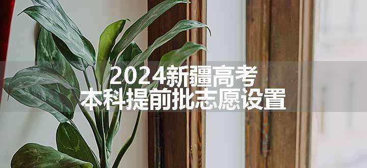 2024新疆高考本科提前批志愿设置