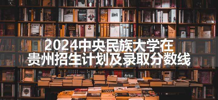 2024中央民族大学在贵州招生计划及录取分数线