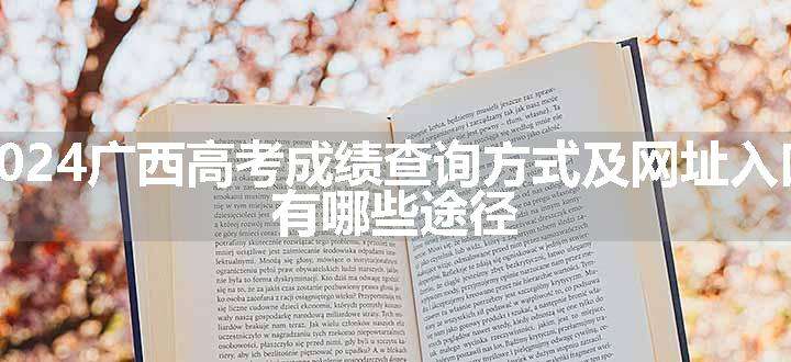 2024广西高考成绩查询方式及网址入口 有哪些途径