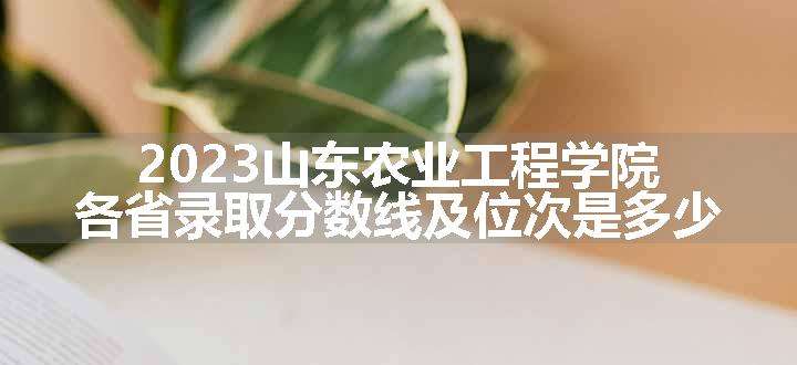 2023山东农业工程学院各省录取分数线及位次是多少