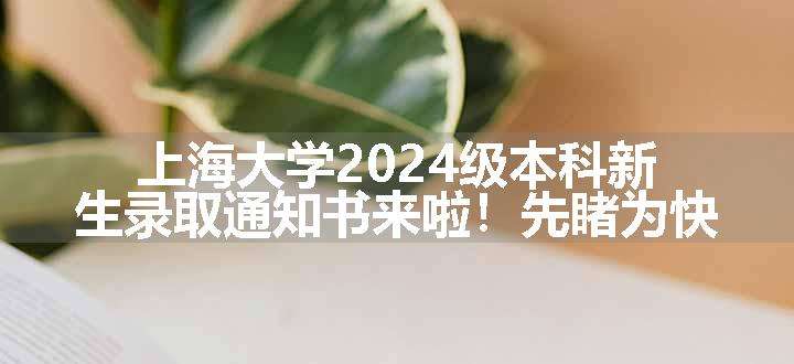 上海大学2024级本科新生录取通知书来啦！先睹为快