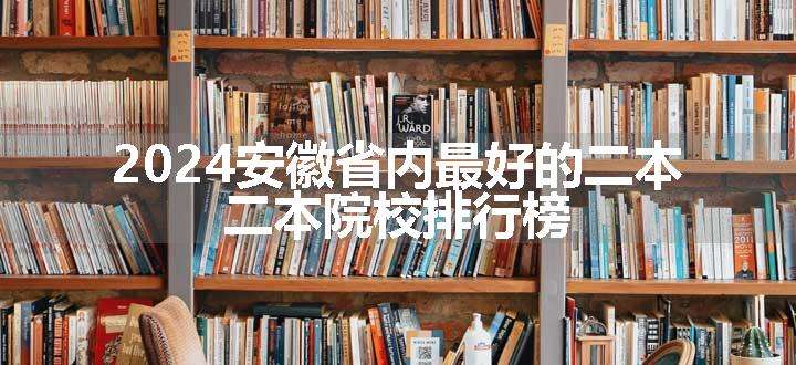 2024安徽省内最好的二本 二本院校排行榜