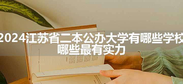 2024江苏省二本公办大学有哪些学校 哪些最有实力