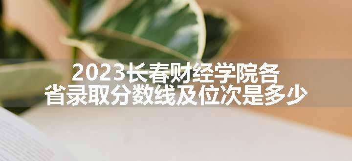 2023长春财经学院各省录取分数线及位次是多少