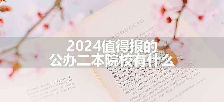 2024值得报的公办二本院校有什么