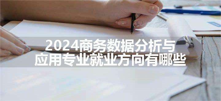 2024商务数据分析与应用专业就业方向有哪些