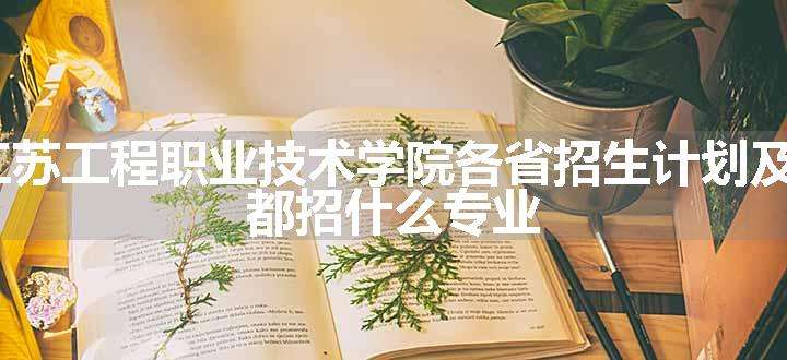 2024年江苏工程职业技术学院各省招生计划及招生人数 都招什么专业