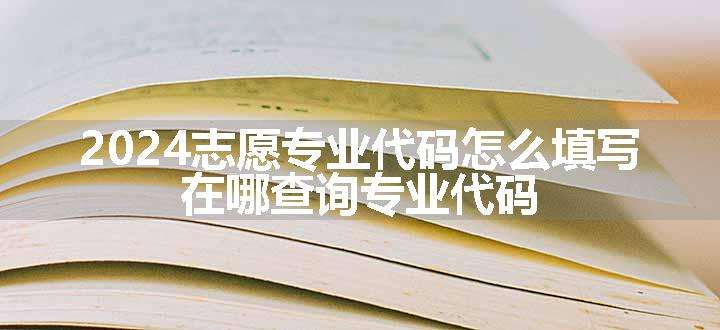 2024志愿专业代码怎么填写 在哪查询专业代码