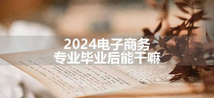 2024电子商务专业毕业后能干嘛