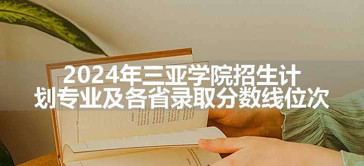 2024年三亚学院招生计划专业及各省录取分数线位次