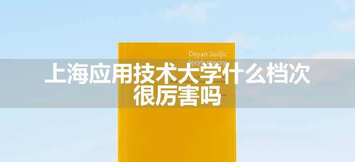 上海应用技术大学什么档次 很厉害吗