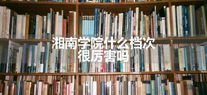 湘南学院什么档次 很厉害吗