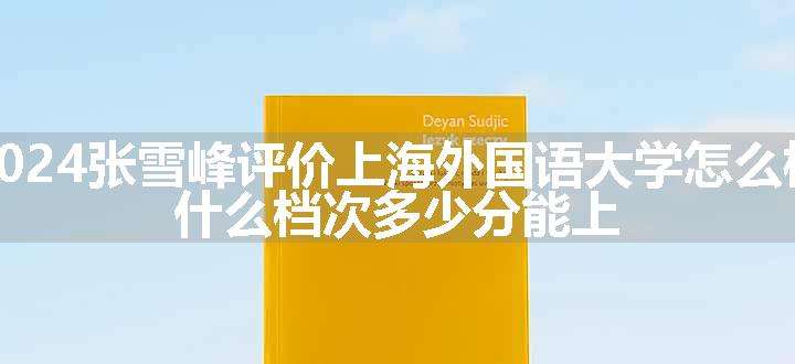 2024张雪峰评价上海外国语大学怎么样 什么档次多少分能上