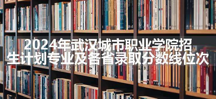 2024年武汉城市职业学院招生计划专业及各省录取分数线位次