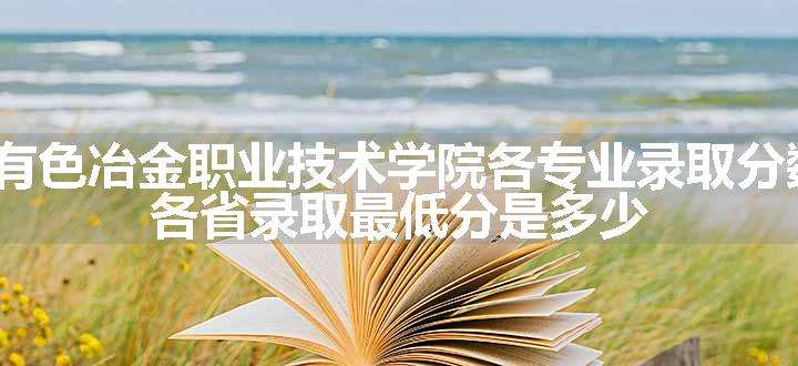 2024甘肃有色冶金职业技术学院各专业录取分数线及位次 各省录取最低分是多少