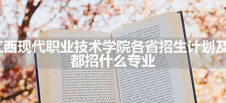 2024年江西现代职业技术学院各省招生计划及招生人数 都招什么专业