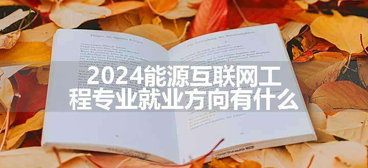 2024能源互联网工程专业就业方向有什么