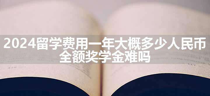 2024留学费用一年大概多少人民币 全额奖学金难吗