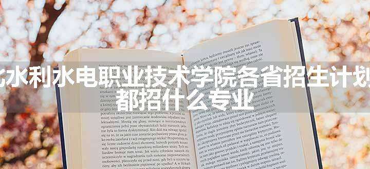 2024年湖北水利水电职业技术学院各省招生计划及招生人数 都招什么专业